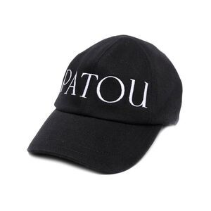 PATOU Embroidered Signature Baseball Cap Women BLACK Caps & Hats